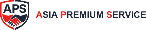 ТОО «Asia Premium Service» — логотип: щит с рукопожатием и надпись ASIA PREMIUM SERVICE